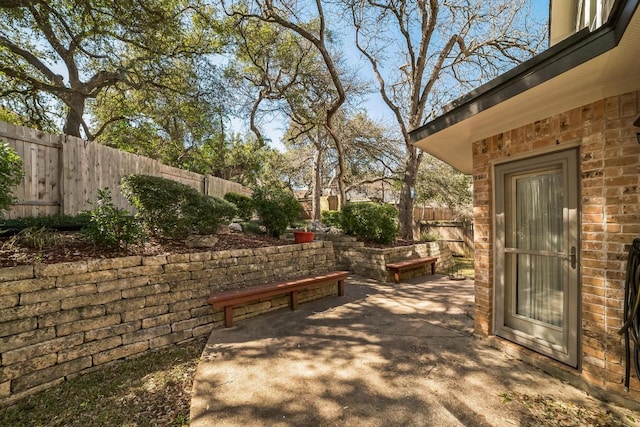 view of patio with a fenced backyard