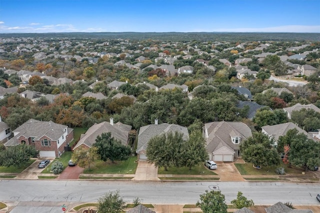 aerial view with a residential view