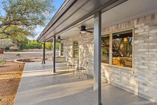 view of patio / terrace with ceiling fan