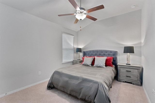 20602 Falcon, Lago Vista, TX 78645 - bedroom with carpet floors, lofted ceiling, and a ceiling fan