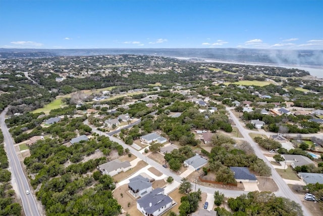 20602 Falcon, Lago Vista, TX 78645 - aerial perspective of suburban area featuring a large body of water
