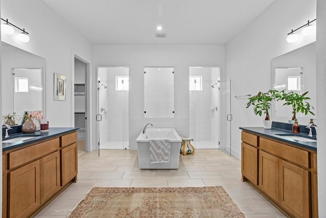 full bathroom featuring a sink and a healthy amount of sunlight