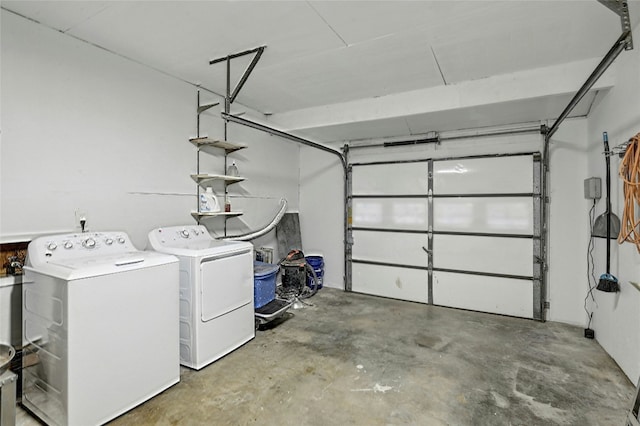 garage with separate washer and dryer