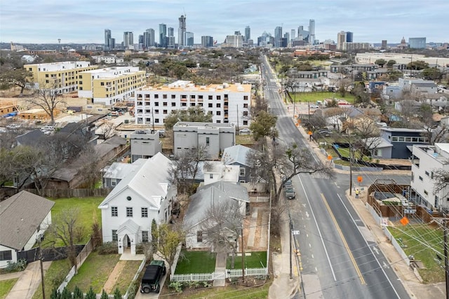 bird's eye view with a view of city