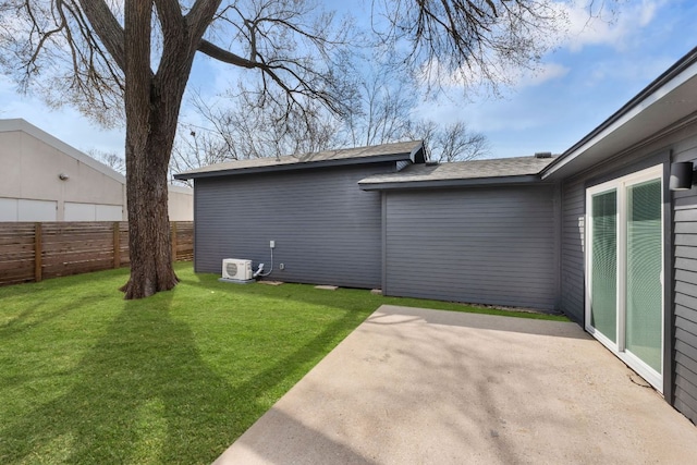 view of yard featuring a patio and fence