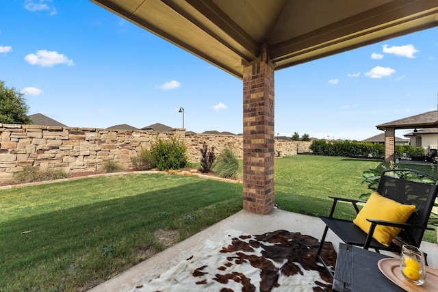 view of patio with a fenced backyard