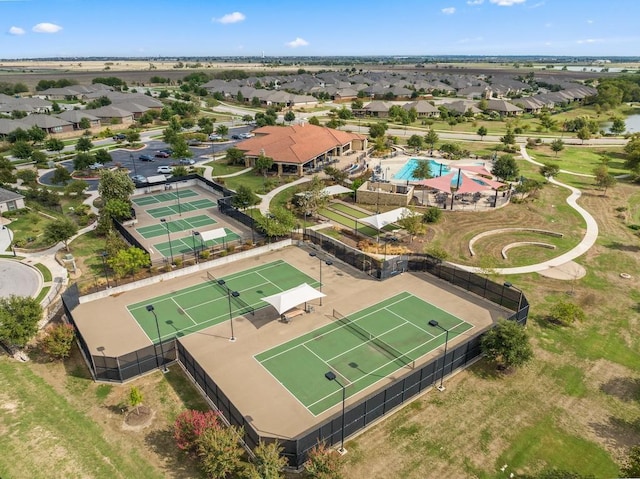 aerial view with a residential view