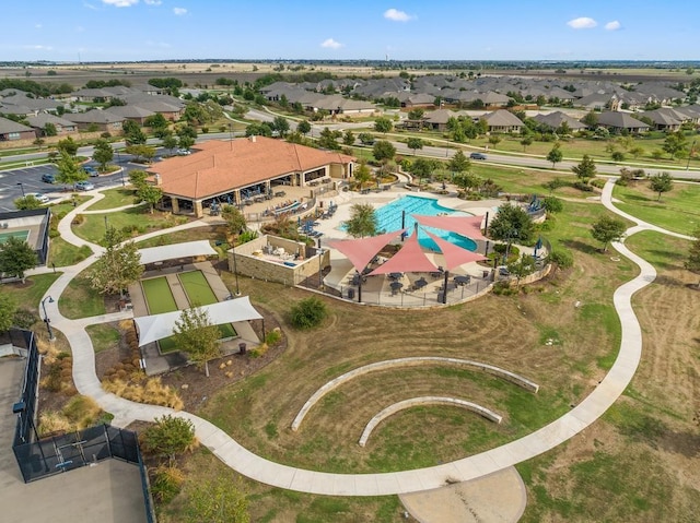 aerial view with a residential view