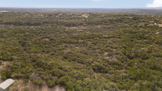 birds eye view of property with a forest view