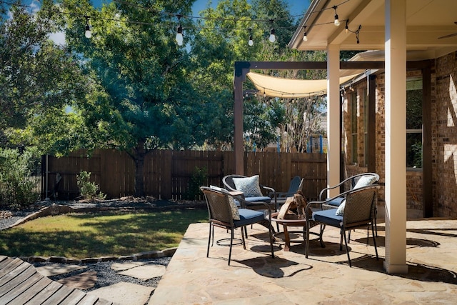 view of patio / terrace with fence