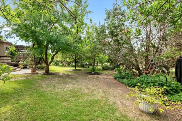 114 Hazelnut Ct, Driftwood, TX 78619 - view of grassy yard featuring a wooden deck