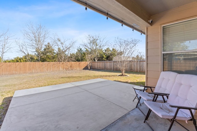 view of patio with a fenced backyard