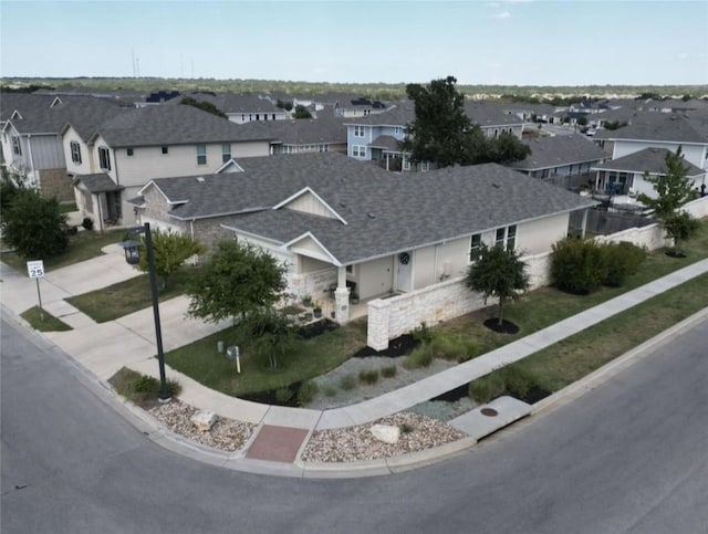 aerial view with a residential view