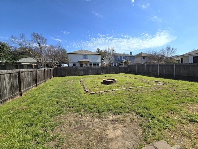 4533 Corran Ferry Loop, Austin, TX 78749 - fenced backyard with a fire pit and a residential view