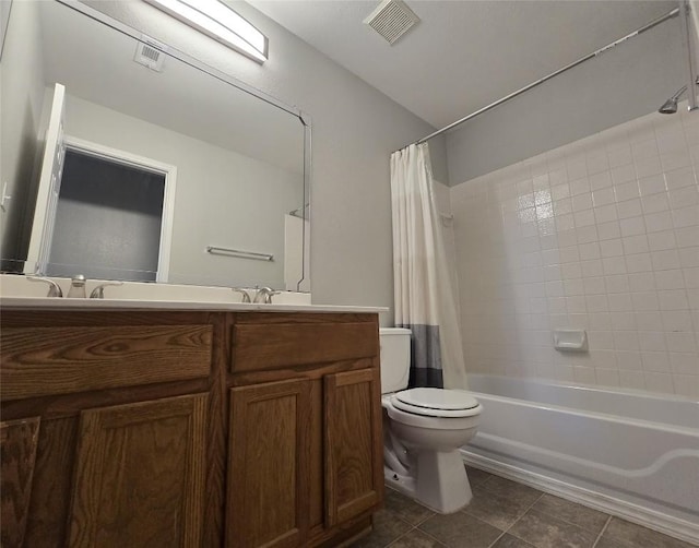 4533 Corran Ferry Loop, Austin, TX 78749 - bathroom featuring shower / bath combo, vanity, and tile patterned flooring