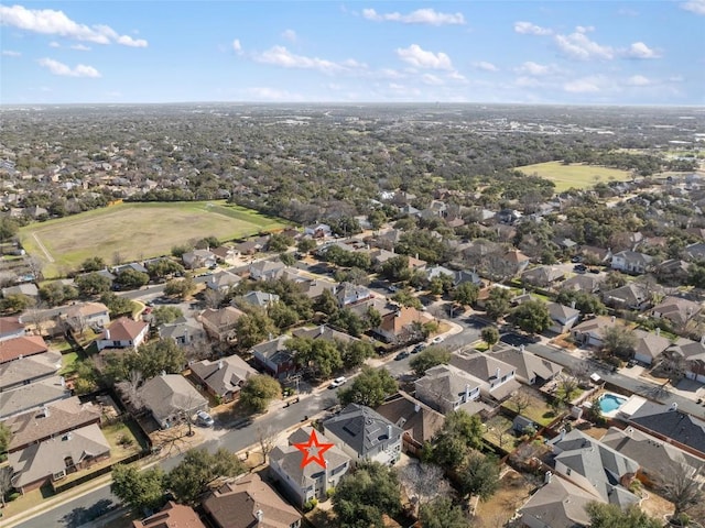 bird's eye view featuring a residential view