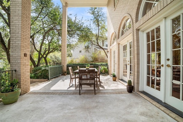 view of patio / terrace with french doors and outdoor dining space