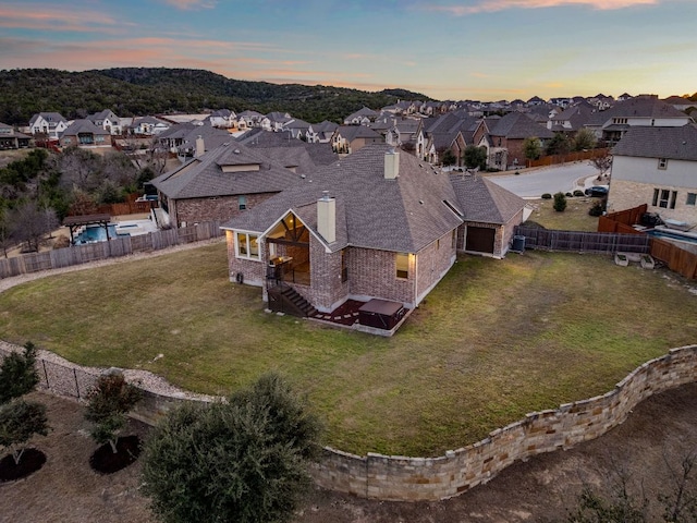 bird's eye view featuring a residential view