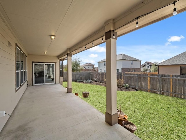 view of patio with a fenced backyard