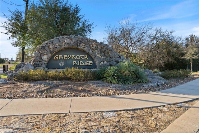 view of community sign