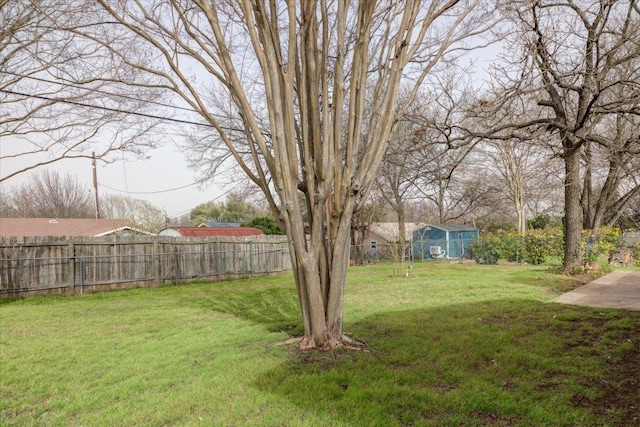 view of yard featuring a fenced backyard