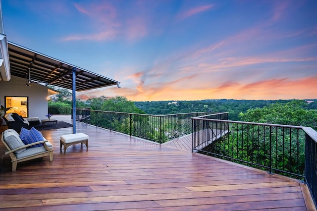 24710 Fossil Trl, Spicewood, TX 78669 - view of deck at dusk