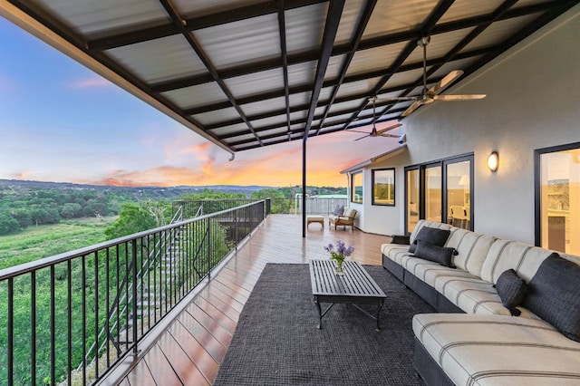 balcony featuring an outdoor living space