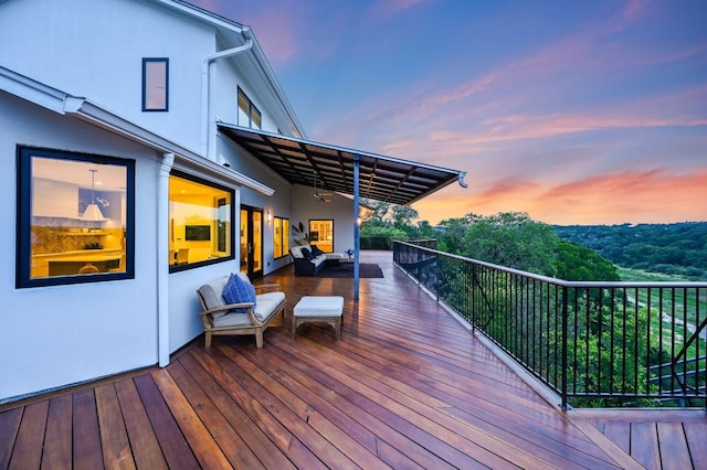 view of deck at dusk