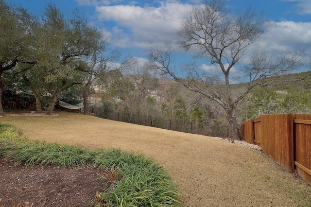 view of yard featuring fence