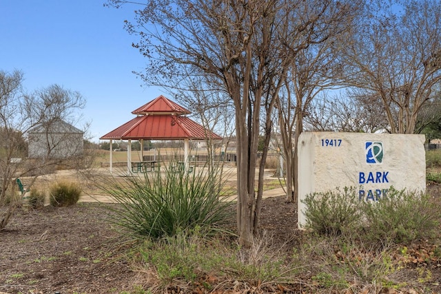 exterior space with a gazebo