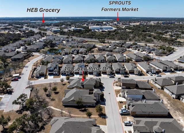 birds eye view of property featuring a residential view