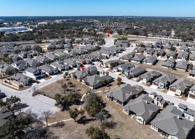 drone / aerial view featuring a residential view