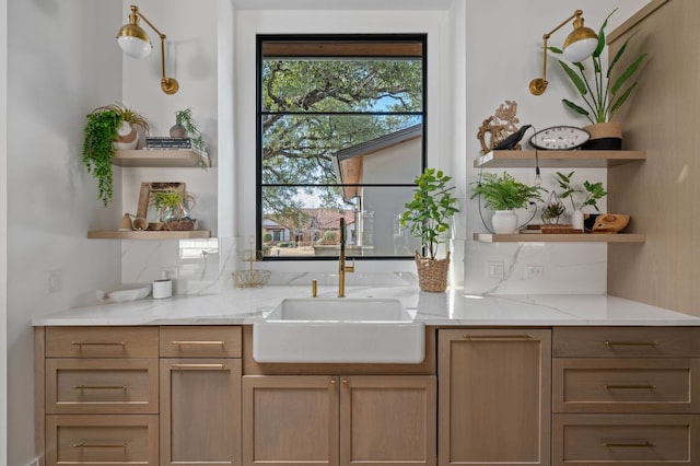 bar featuring a sink