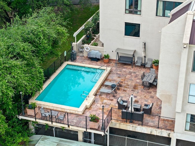 community pool with fence