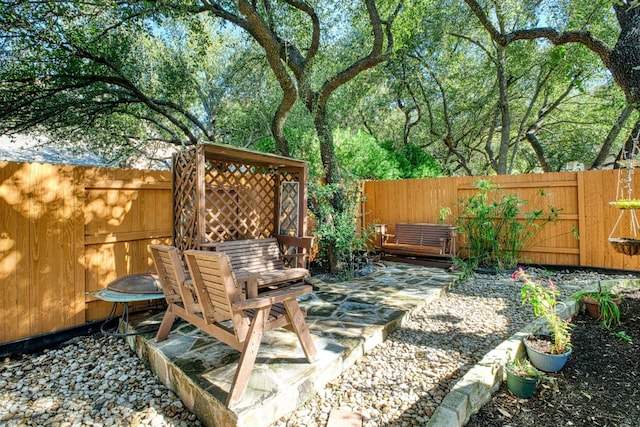 view of patio with a fenced backyard