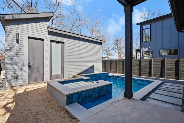 view of pool featuring a fenced backyard and a fenced in pool