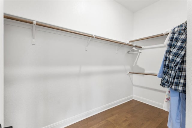 spacious closet with wood finished floors