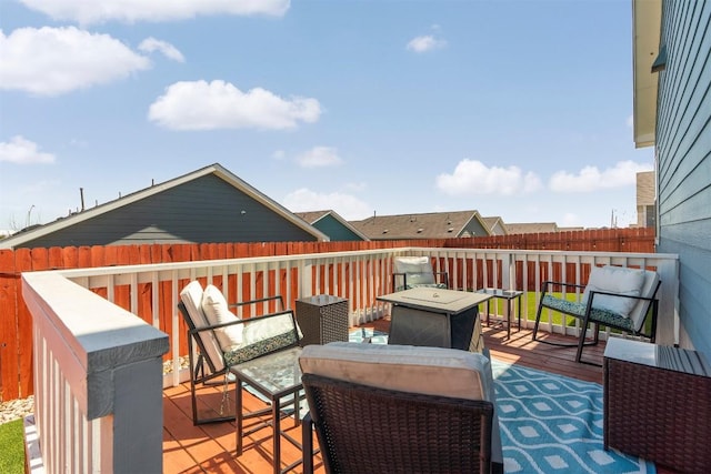 wooden terrace with fence