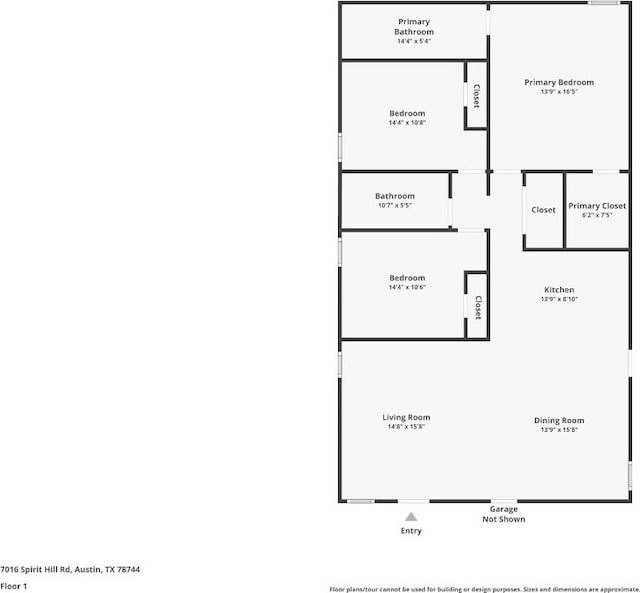 7016 Spirit Hill Rd, Austin, TX 78744 - room layout