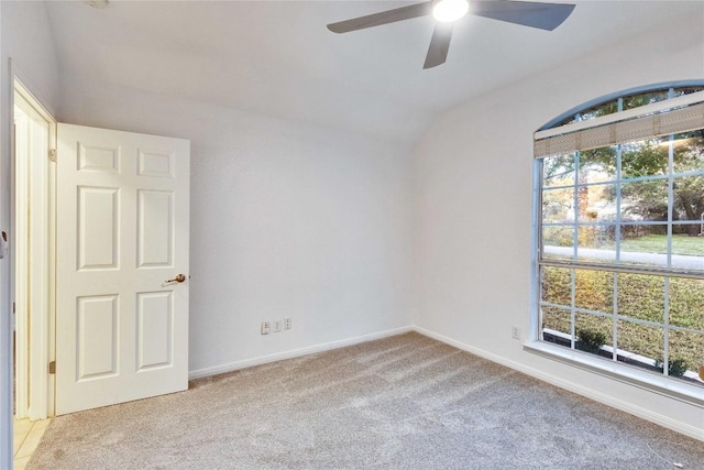 2916 Chisholm Trl, Austin, TX 78734 - carpeted empty room featuring ceiling fan, vaulted ceiling, and baseboards