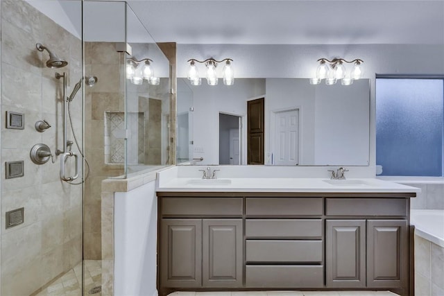 2916 Chisholm Trl, Austin, TX 78734 - full bath with a stall shower, double vanity, and a bath