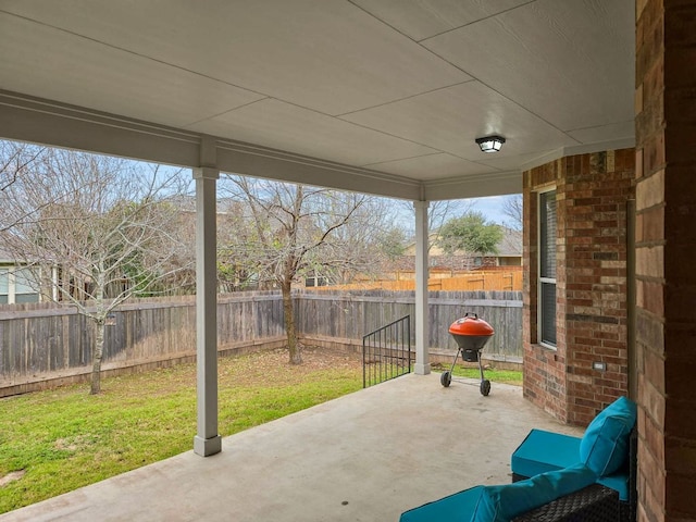 view of patio / terrace featuring a fenced backyard