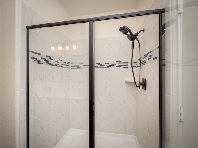 bathroom featuring a stall shower