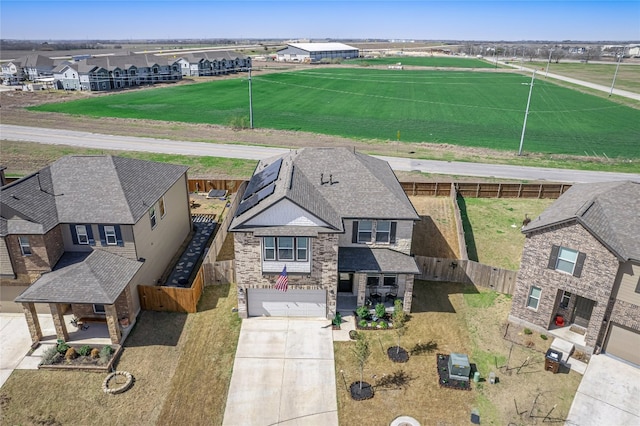 aerial view featuring a residential view