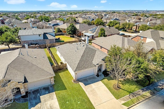 aerial view with a residential view