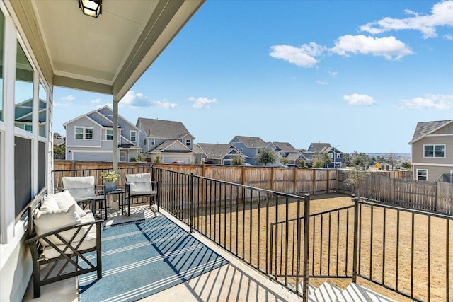 balcony with a residential view