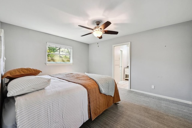 2403 Remuda Trl, Austin, TX 78745 - carpeted bedroom featuring baseboards and a ceiling fan