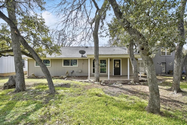 view of front of home with a patio area