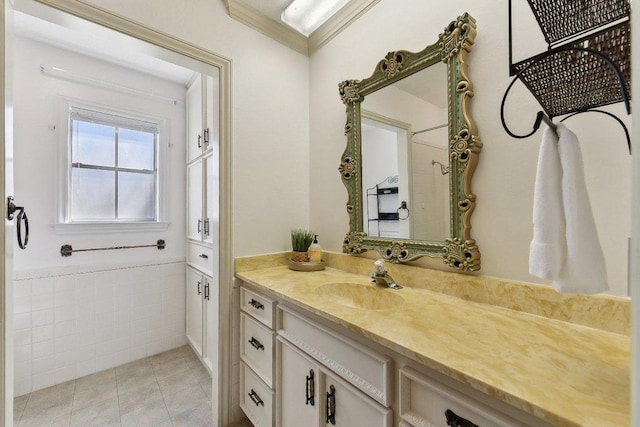 bathroom featuring vanity and tile patterned floors