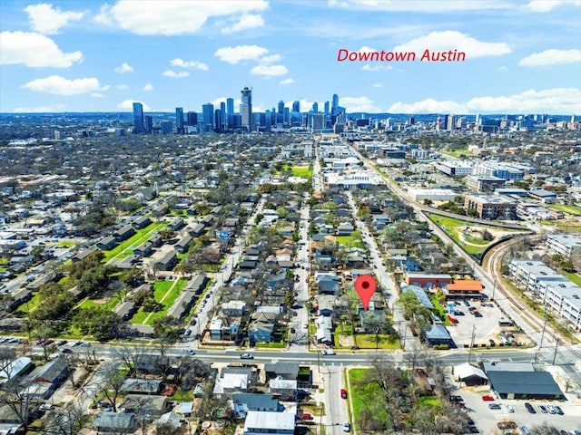 aerial view featuring a city view